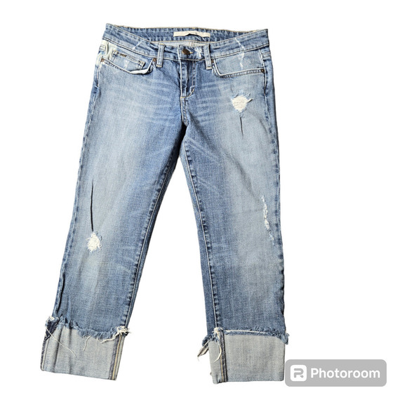 Joe's Cuffed Kicker Distressed Jeans - Picture 1 of 7